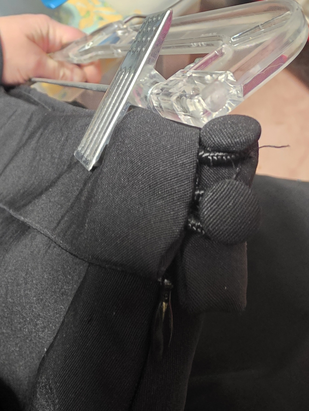 Allen Chevalier Black Pencil Skirt Wide Waistband Size S/M - Waist 28" Length 21 - Picture 5 of 5